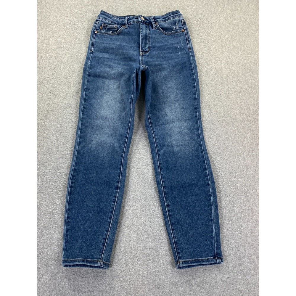 Judy Blue Jeans Womens 5/27 Skinny Fit Mid Rise Stretch Distressed Modern Denim